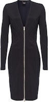 (Women) PINKO SS24 Black Zipper V-Neck Long Sleeve Casual Mini Dress. 103033A04I-Z99 (Women) PINKO SS24 Black Zipper V-Neck Long Sleeve Casual Mini Dress. 103033A04I-Z99