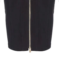 Sizing (W) PINKO SS24 黑色拉鍊V領長袖休閒迷你連衣裙 103033A04I-Z99