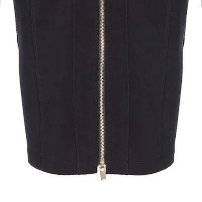 (W) PINKO SS24 黑色拉链V领长袖休闲迷你连衣裙. 103033A04I-Z99 Sizing (W) PINKO SS24 黑色拉链V领长袖休闲迷你连衣裙. 103033A04I-Z99