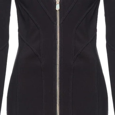 (W) PINKO SS24 黑色拉链V领长袖休闲迷你连衣裙. 103033A04I-Z99 Cheap (W) PINKO SS24 黑色拉链V领长袖休闲迷你连衣裙. 103033A04I-Z99