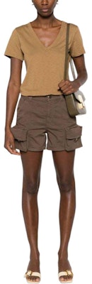 (W) PINKO SS24 棕色拉链口袋工装短裤 102992A1M4-L74 Lookbook (W) PINKO SS24 棕色拉链口袋工装短裤 102992A1M4-L74