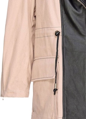 (W) PINKO SS24 Jaket Kasual Lengan Panjang Beige Hitam dengan Ritsleting Patchwork 103002A1NH-CZ9 Details for (W) PINKO SS24 Jaket Kasual Lengan Panjang Beige Hitam dengan Ritsleting Patchwork 103002A1NH-CZ9