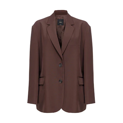 (Women) PINKO SS24 Chocolate Single-Breasted Long Sleeve Blazer Jacket 104154A24J-M11