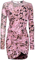 Order (W) PINKO SS24 玫瑰粉色花卉印花百褶長袖洋裝 103257A1O5UY6