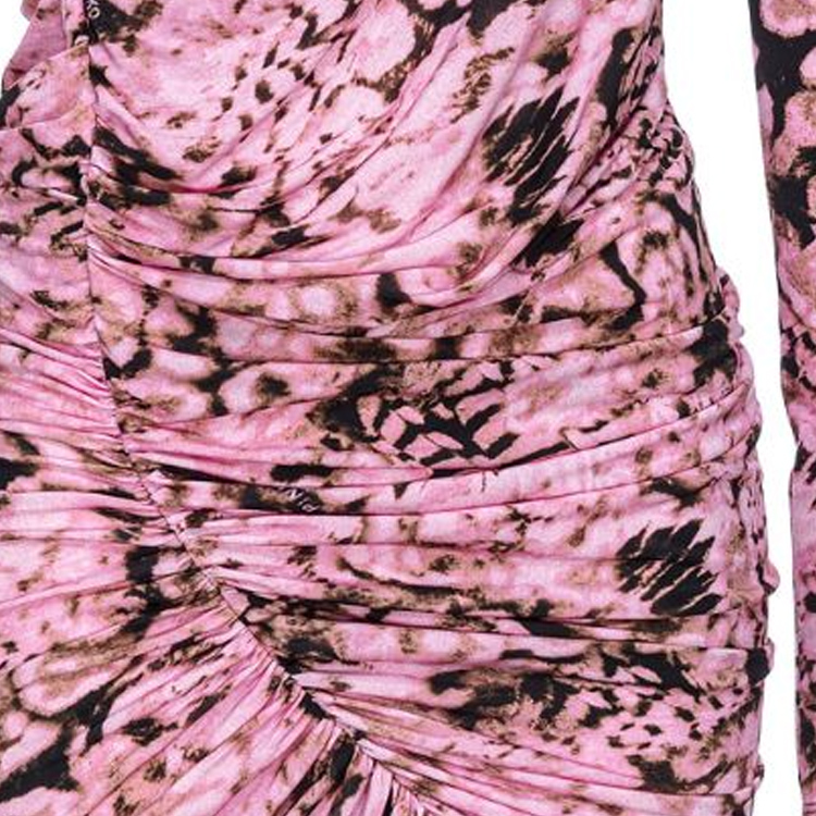 Details for (W) PINKO SS24 玫瑰粉色花卉印花长袖百褶连衣裙 103257A1O5UY6