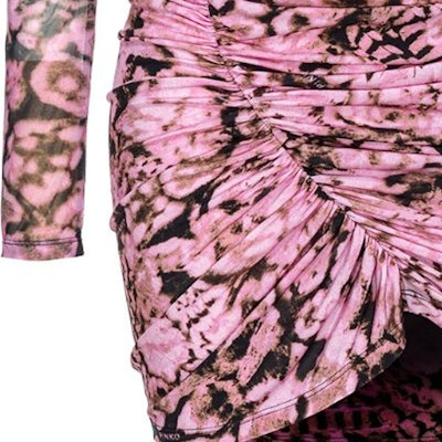 (W) PINKO SS24 玫瑰粉色花卉印花长袖百褶连衣裙 103257A1O5UY6 Sizing (W) PINKO SS24 玫瑰粉色花卉印花长袖百褶连衣裙 103257A1O5UY6