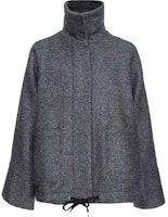 (Women) PINKO SS24 Grey Loose-Fit High-Neck Long-Sleeve Jacket. 104040A23R-I75 (Women) PINKO SS24 Grey Loose-Fit High-Neck Long-Sleeve Jacket. 104040A23R-I75