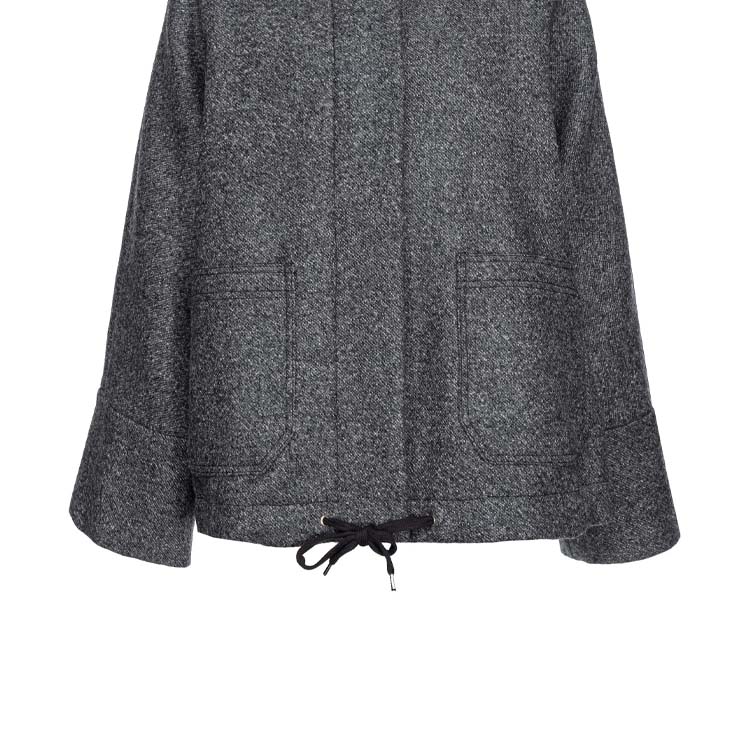 Purchase (W) PINKO SS24 Jaket Abu-Abu Longgar High-Neck Lengan Panjang. 104040A23R-I75