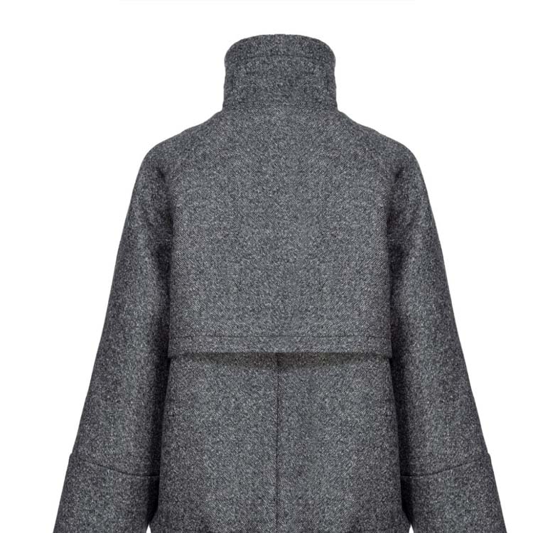 Details for (W) PINKO SS24 Jaket Abu-Abu Longgar High-Neck Lengan Panjang. 104040A23R-I75