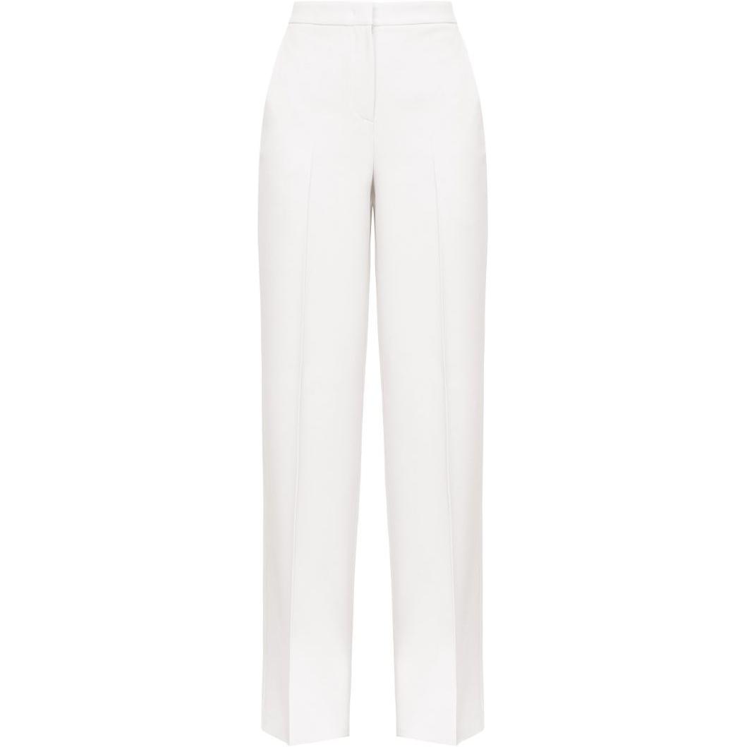 (Women) PINKO SS24  High-Waisted Pleated White Zipper Pants 100331A20Q