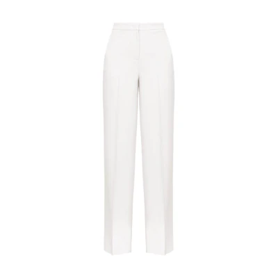 (Women) PINKO SS24 High-Waisted Pleated White Zipper Pants 100331A20Q