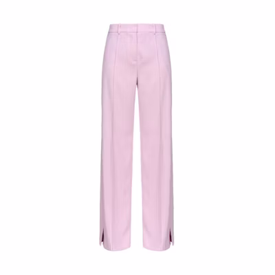 (Women) PINKO SS24 High-Waisted Wide-Leg Side-Slit Casual Pants. 1032337624-N98