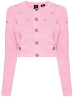 (Women) PINKO SS24 Jacquard Button-Up Knit Cardigan in Bubblegum Pink. 102881A1LK-P44 (Women) PINKO SS24 Jacquard Button-Up Knit Cardigan in Bubblegum Pink. 102881A1LK-P44