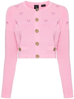 (W) PINKO SS24 泡泡糖粉色提花针织开衫。 102881A1LK-P44 Order (W) PINKO SS24 泡泡糖粉色提花针织开衫。 102881A1LK-P44