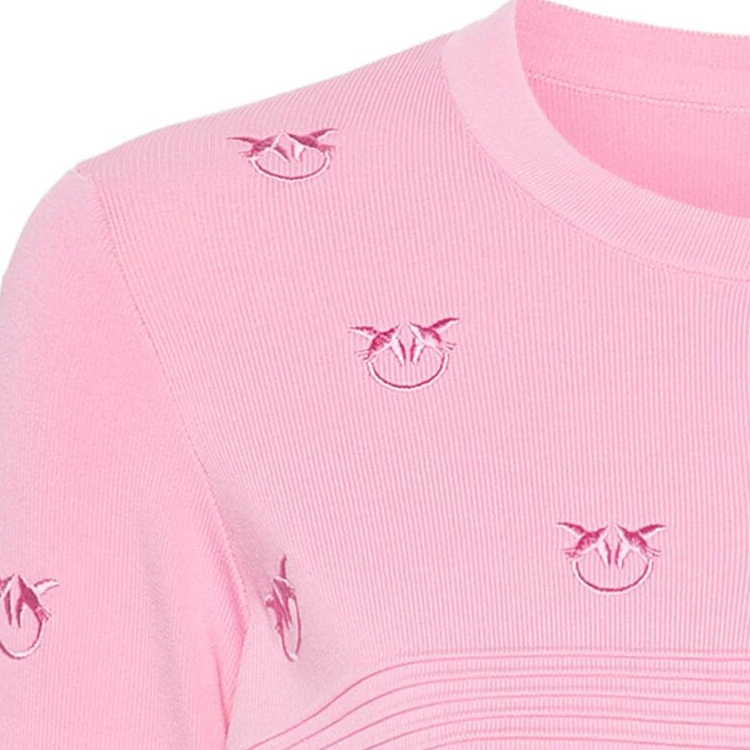 Sizing (W) PINKO SS24 泡泡糖粉色提花针织开衫。 102881A1LK-P44