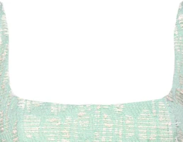 Purchase (W) PINKO SS24 綠色方領提花短版上衣 103004A1NJ-SZ1