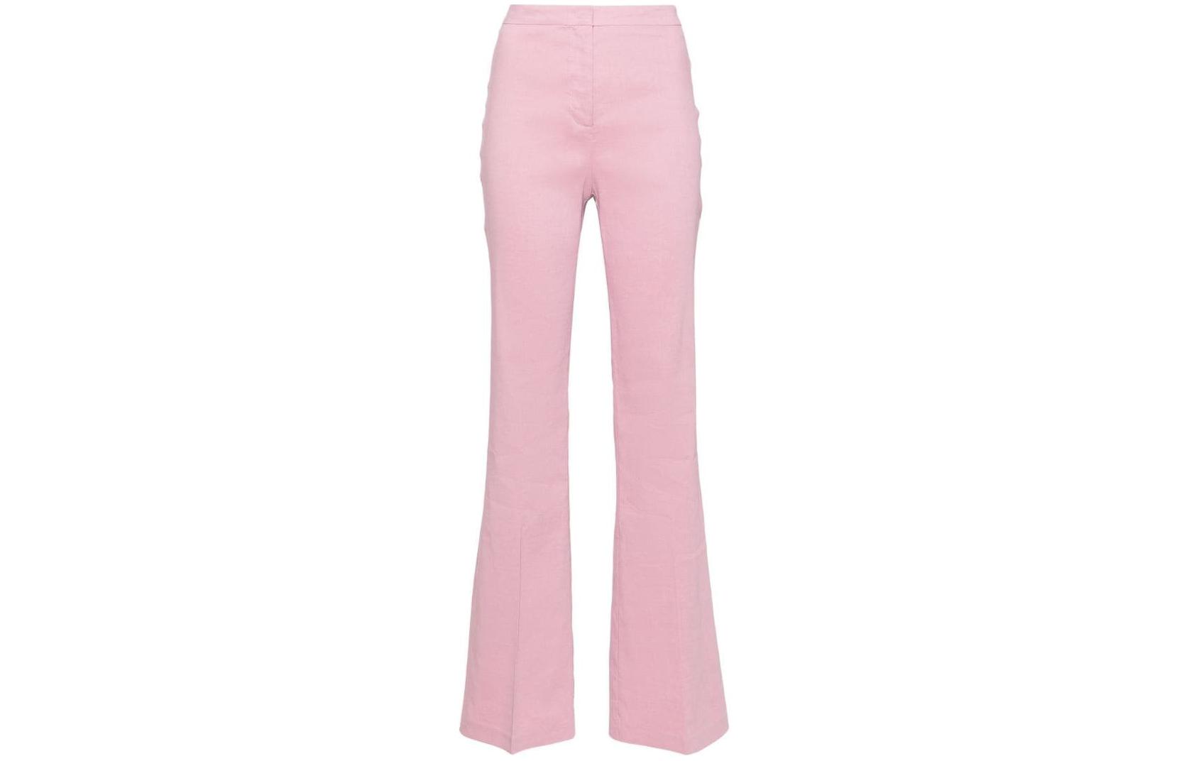 (Women) PINKO SS24  Mid-Rise Flared Suit Pants Rose Pink Solid Color. 100054A0IM-N98