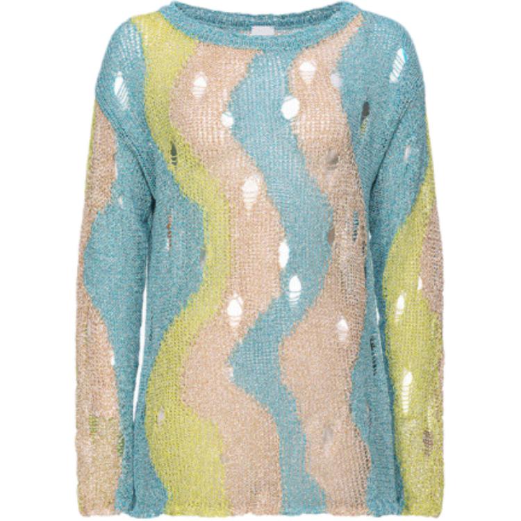 Order (W) PINKO SS24 多色條紋針織長袖上衣 103215A1QP-ET2