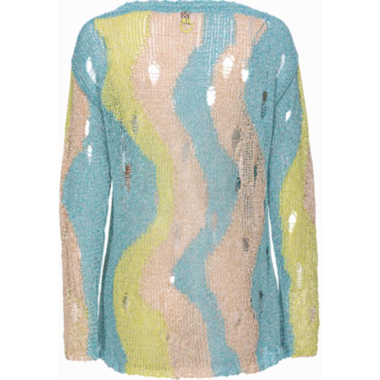 Lookbook (W) PINKO SS24 多色條紋針織長袖上衣 103215A1QP-ET2