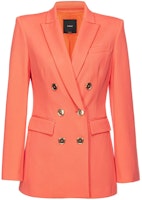 (Women) PINKO SS24 Orange Double-Breasted Blazer with Notched Lapel. 100154A1L3-B02 (Women) PINKO SS24 Orange Double-Breasted Blazer with Notched Lapel. 100154A1L3-B02