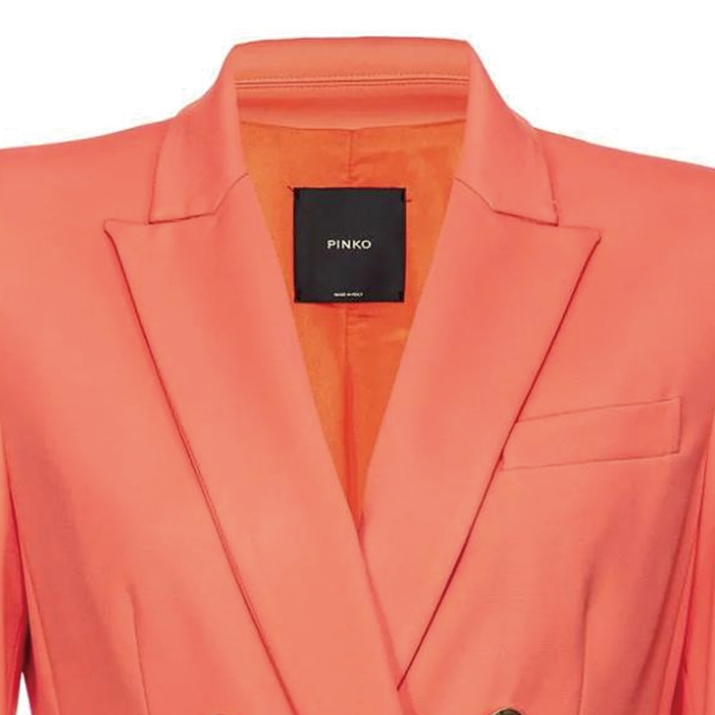 Shop (W) PINKO SS24 橙色雙排扣西裝外套帶翻領設計。 100154A1L3-B02