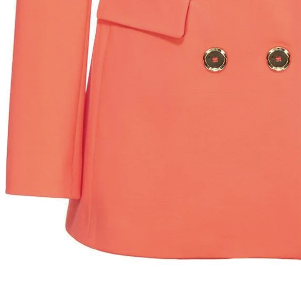 Sizing (W) PINKO SS24 橙色雙排扣西裝外套帶翻領設計。 100154A1L3-B02