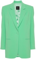 (Women) PINKO SS24 Oversized Single-Button Blazer in Solid Green. 102858A1L8-T38 (Women) PINKO SS24 Oversized Single-Button Blazer in Solid Green. 102858A1L8-T38