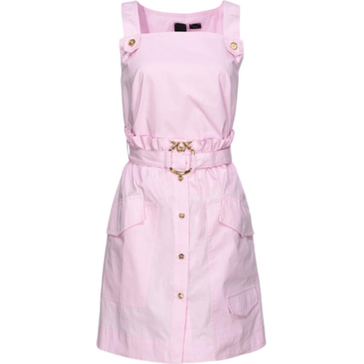 Order (W) PINKO SS24 粉紅荷葉邊無袖迷你洋裝 103212A1N3-N78