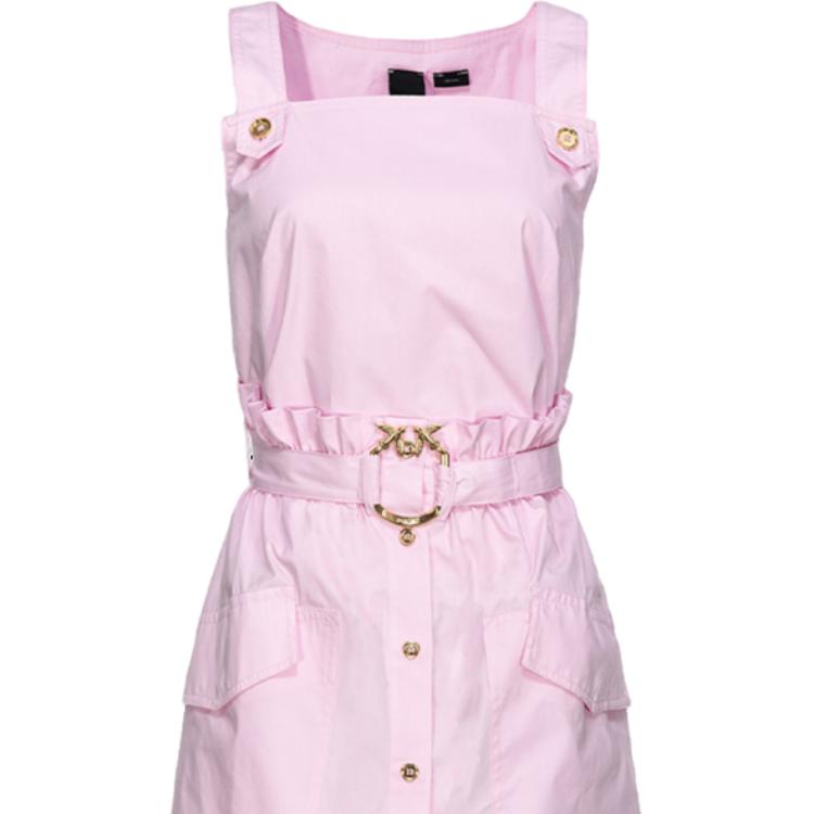 Shop (W) PINKO SS24 粉紅荷葉邊無袖迷你洋裝 103212A1N3-N78