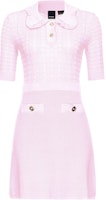 (Women) PINKO SS24 Pink Ruffled Knit Mini Dress with Peter Pan Collar. 103161A1Q3-N78 (Women) PINKO SS24 Pink Ruffled Knit Mini Dress with Peter Pan Collar. 103161A1Q3-N78
