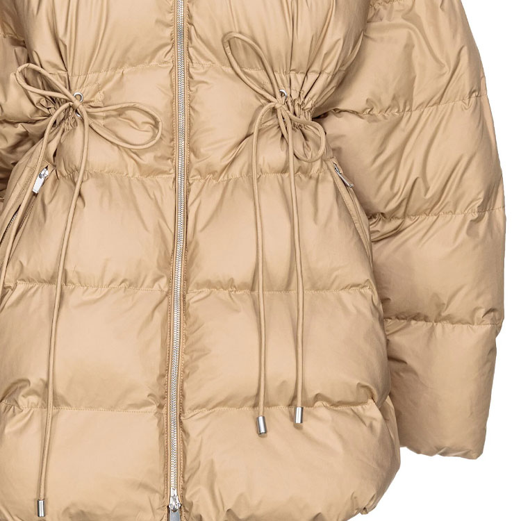 Shop (W) PINKO SS24 菱格連帽長袖休閒棉質外套 米色 103826A0L5-D38