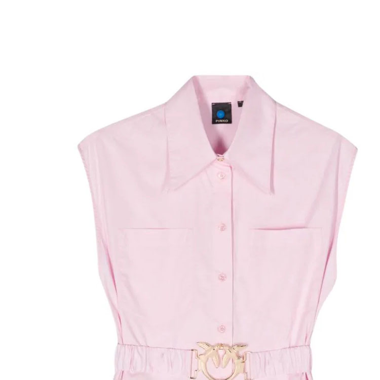 Shop (W) PINKO SS24 無袖腰帶中長連身裙 - 泡泡糖粉紅色 103111A1P4-N78