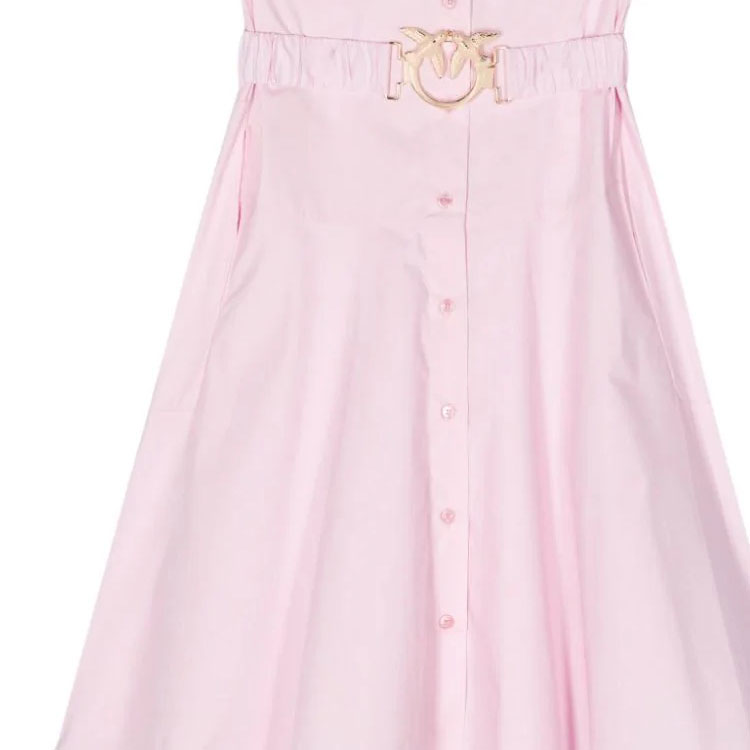 Details for (W) PINKO SS24 無袖腰帶中長連身裙 - 泡泡糖粉紅色 103111A1P4-N78