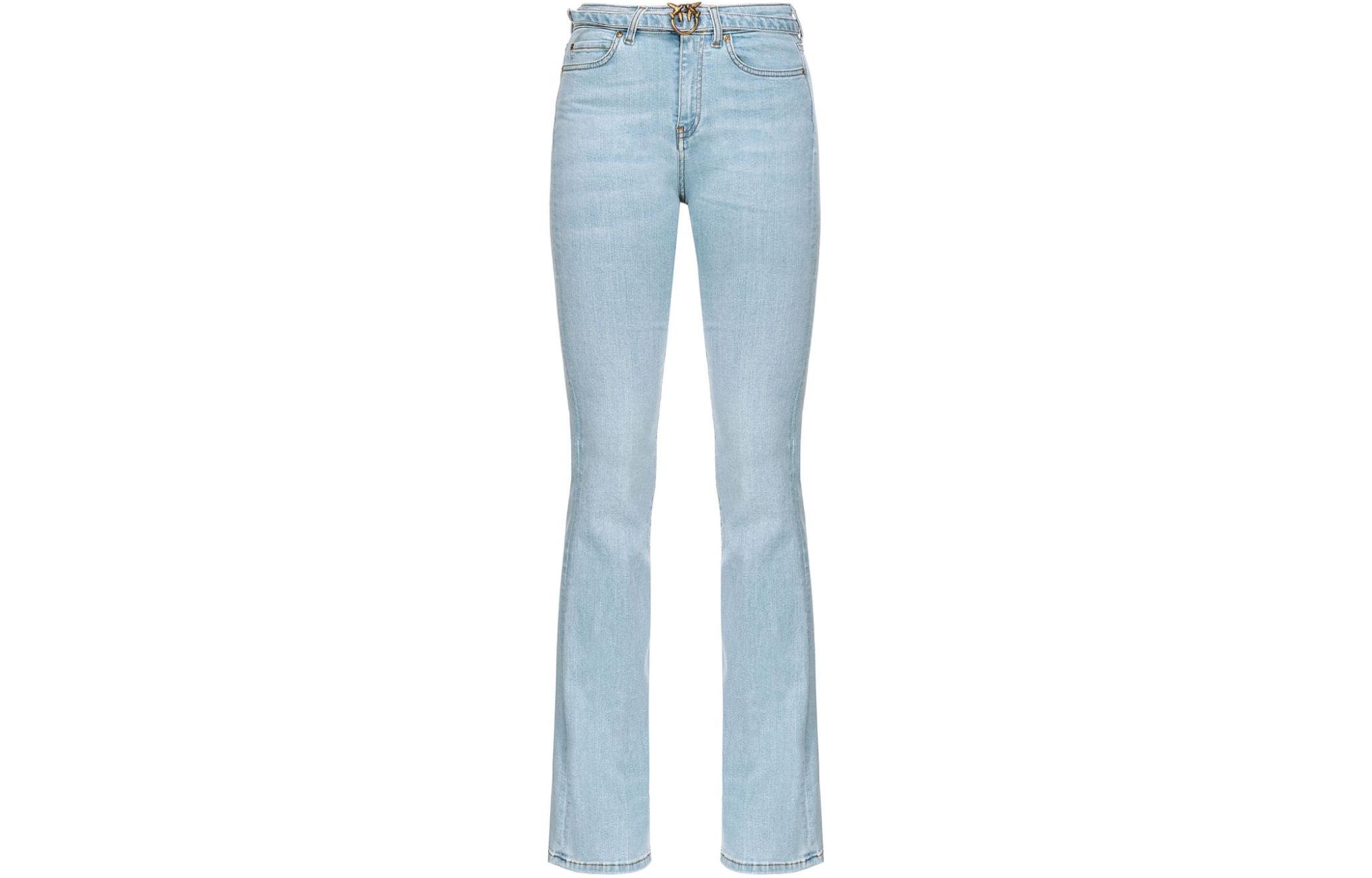 Order (W) PINKO SS24 修身浅蓝色牛仔裤 背面Logo刺绣款式。 100166A1MQ-PJN