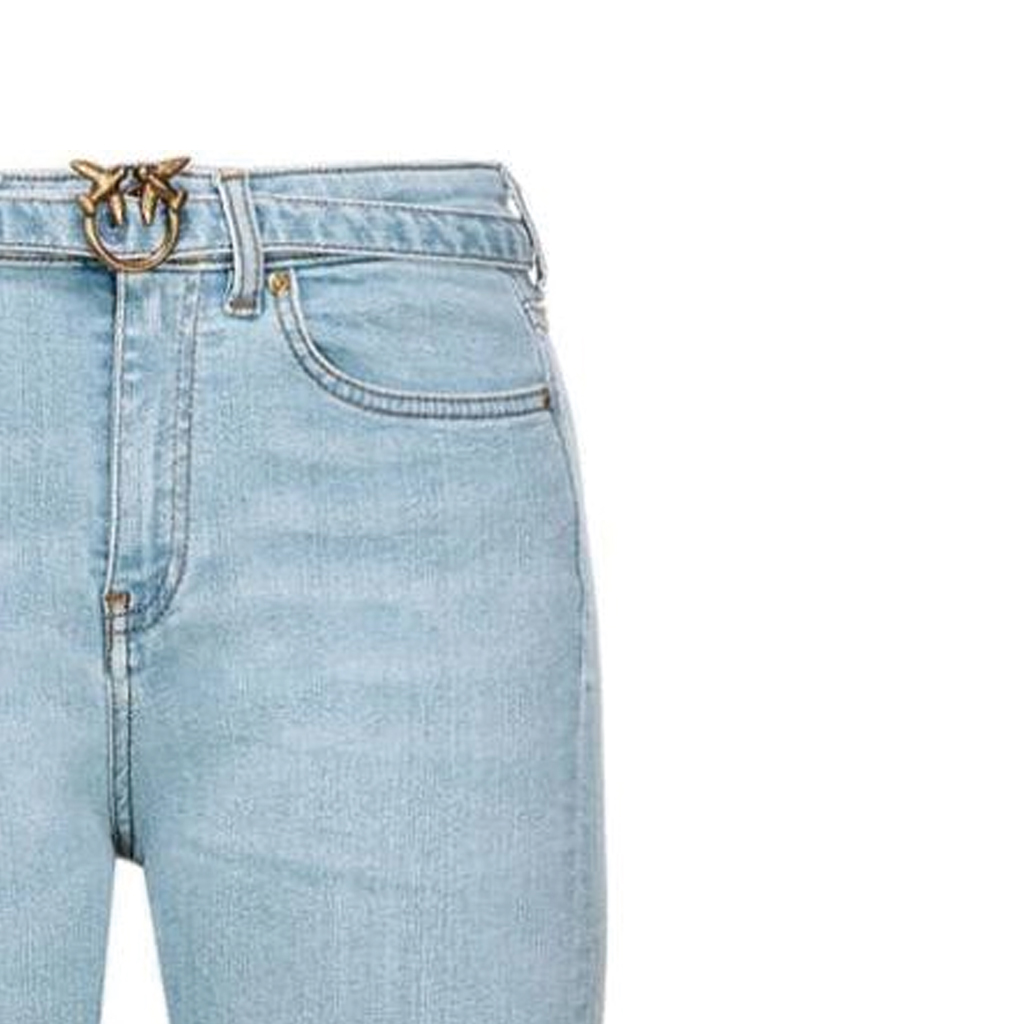 Purchase (W) PINKO SS24 修身浅蓝色牛仔裤 背面Logo刺绣款式。 100166A1MQ-PJN