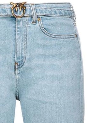 (W) PINKO SS24 修身浅蓝色牛仔裤 背面Logo刺绣款式。 100166A1MQ-PJN Purchase (W) PINKO SS24 修身浅蓝色牛仔裤 背面Logo刺绣款式。 100166A1MQ-PJN
