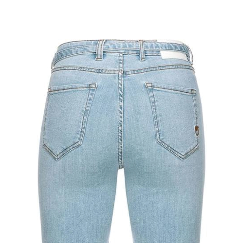 Cheap (W) PINKO SS24 修身浅蓝色牛仔裤 背面Logo刺绣款式。 100166A1MQ-PJN