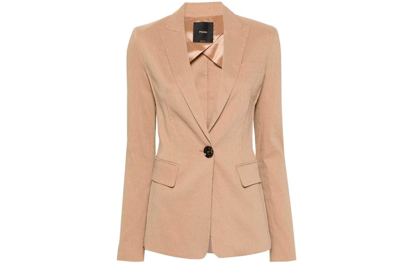 Order (W) PINKO SS24修身单扣西装外套 浅棕色长袖夹克 103244A1PA-C95