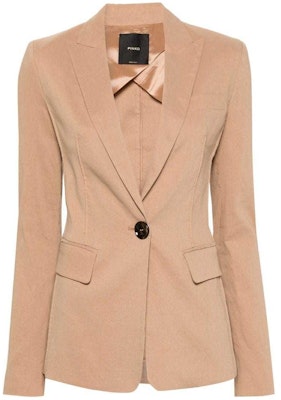 (W) PINKO SS24修身单扣西装外套 浅棕色长袖夹克 103244A1PA-C95 Order (W) PINKO SS24修身单扣西装外套 浅棕色长袖夹克 103244A1PA-C95