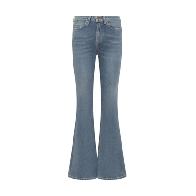 (Women) PINKO SS24 Slim Fit Zip Flared Blue Jeans 100561A1RE-PJD
