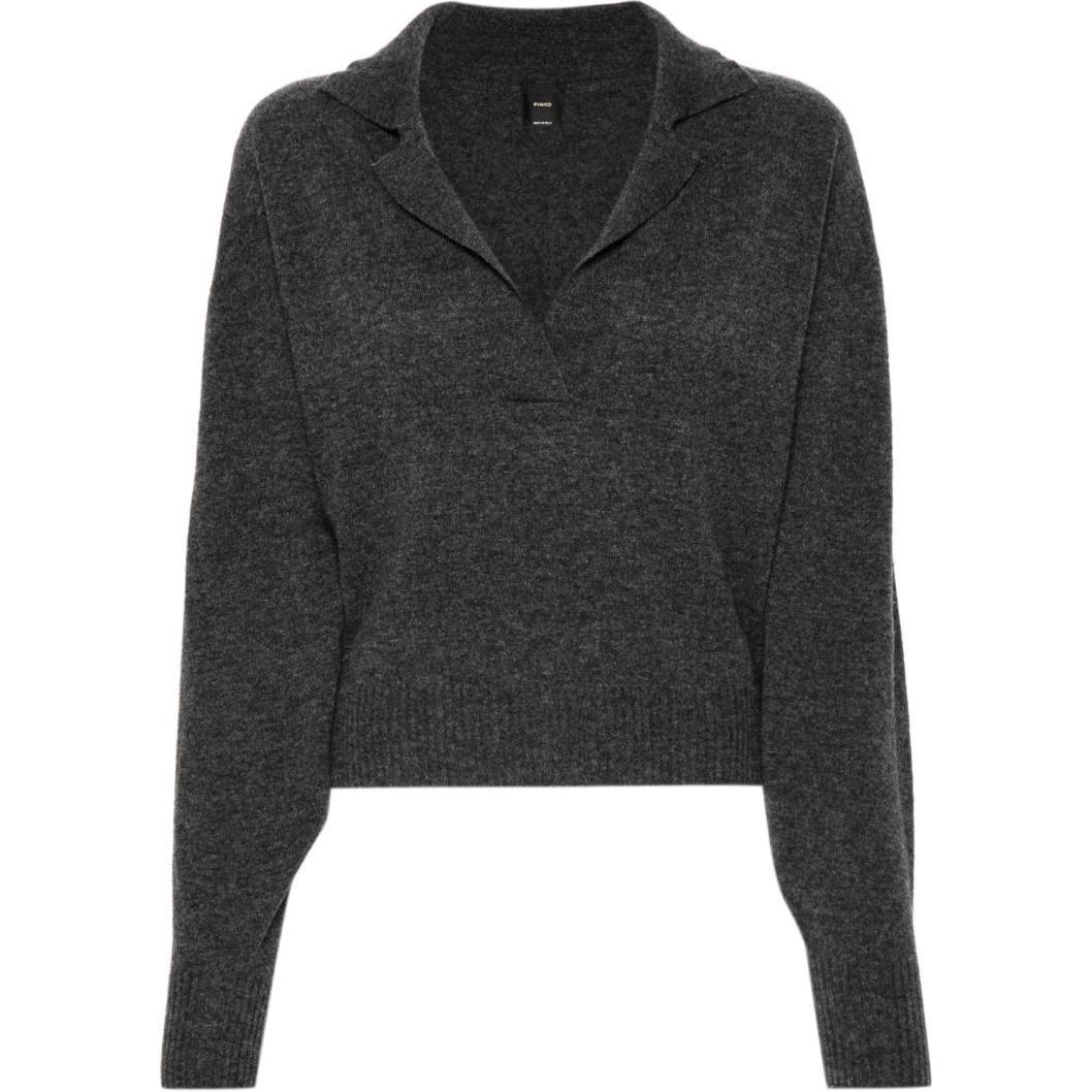 Order (W) PINKO SS24 Baju Sejuk Lengan Panjang Oversized - Kelabu Abu-Abu. 104050A22U-I76