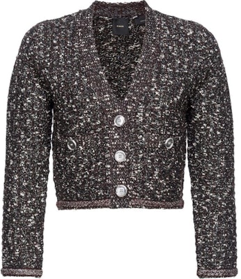 (W) PINKO SS24 Vネック テクスチャード ニット ボタンアップ クロップドジャケット - コーヒーブラウン 103963A21R-ZM7 Buy (W) PINKO SS24 Vネック テクスチャード ニット ボタンアップ クロップドジャケット - コーヒーブラウン 103963A21R-ZM7