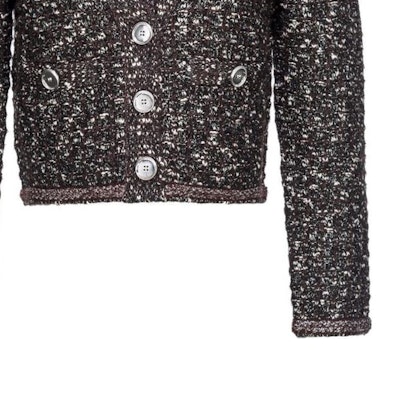 (W) PINKO SS24 Vネック テクスチャード ニット ボタンアップ クロップドジャケット - コーヒーブラウン 103963A21R-ZM7 Purchase (W) PINKO SS24 Vネック テクスチャード ニット ボタンアップ クロップドジャケット - コーヒーブラウン 103963A21R-ZM7