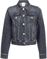 (Women) PINKO SS24 Washed Single-Breasted Denim Jacket Dark Gray Long Sleeve 103864A20U-PJY (Women) PINKO SS24 Washed Single-Breasted Denim Jacket Dark Gray Long Sleeve 103864A20U-PJY