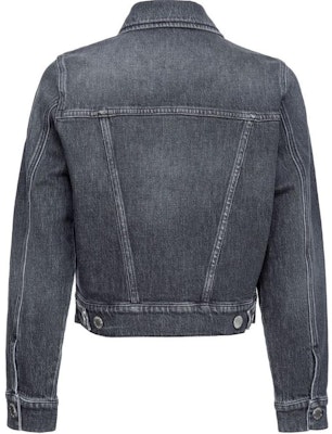 (W) PINKO SS24 Jaket Denim Abu Tua Lengan Panjang Single-Breasted Terbaru 103864A20U-PJY Lookbook (W) PINKO SS24 Jaket Denim Abu Tua Lengan Panjang Single-Breasted Terbaru 103864A20U-PJY