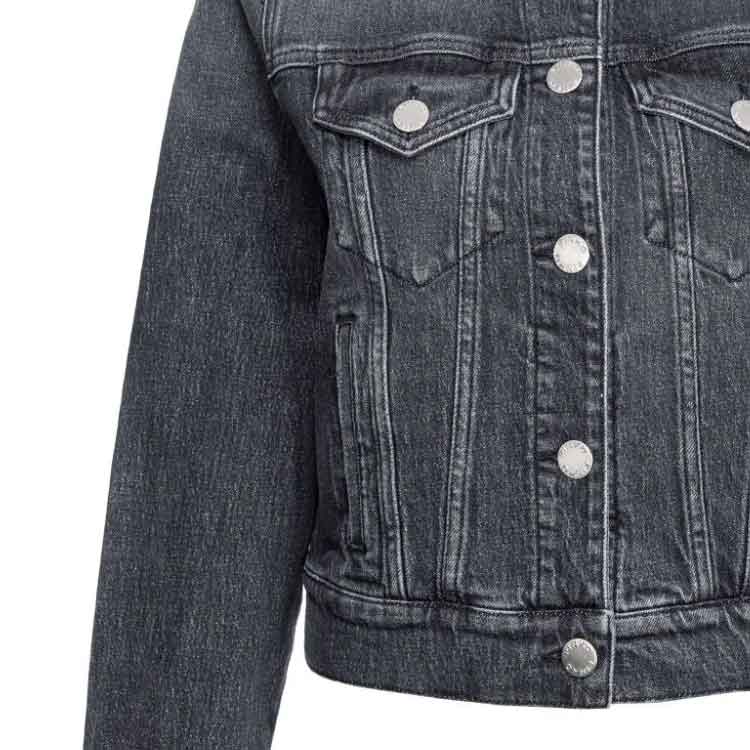 Purchase (W) PINKO SS24 Jaket Denim Abu Tua Lengan Panjang Single-Breasted Terbaru 103864A20U-PJY