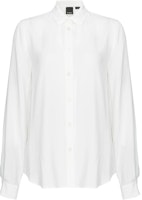 (Women) PINKO SS24 White Solid Color Long Sleeve Casual Button-Up Shirt 104011A207-Z00 (Women) PINKO SS24 White Solid Color Long Sleeve Casual Button-Up Shirt 104011A207-Z00
