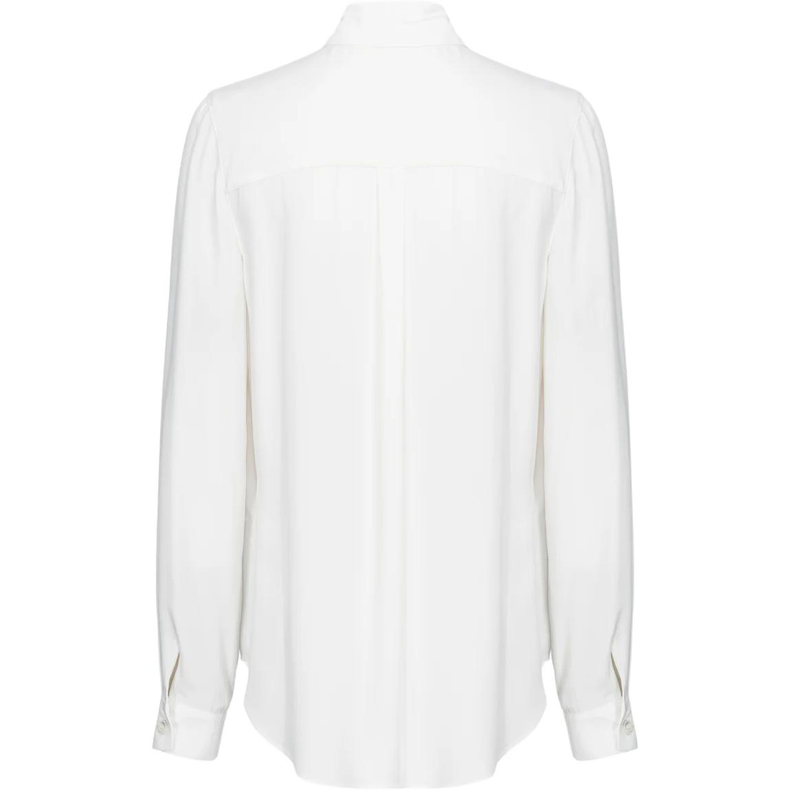 Lookbook (W) PINKO SS24 화이트 솔리드 컬러 긴소매 캐주얼 버튼업 셔츠 104011A207-Z00