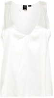 (Women) PINKO SS24 White Solid V-Neck Loose Fit Sleeveless Top. 103028A1RI-Z05 (Women) PINKO SS24 White Solid V-Neck Loose Fit Sleeveless Top. 103028A1RI-Z05