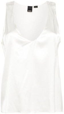 (W) PINKO SS24 白色V领宽松无袖上衣。 103028A1RI-Z05 Buy (W) PINKO SS24 白色V领宽松无袖上衣。 103028A1RI-Z05